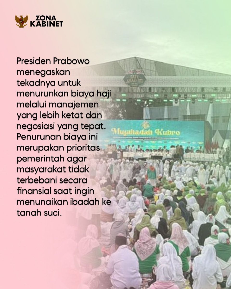 komitmen nyata untuk rakyat. fokus utama saat ini adalah Pengurangan Beban Biaya Jamaah, memastikan setiap calon haji mendapatkan layanan berkualitas tinggi dengan biaya yang lebih efisien
#BiayaHajiTurun