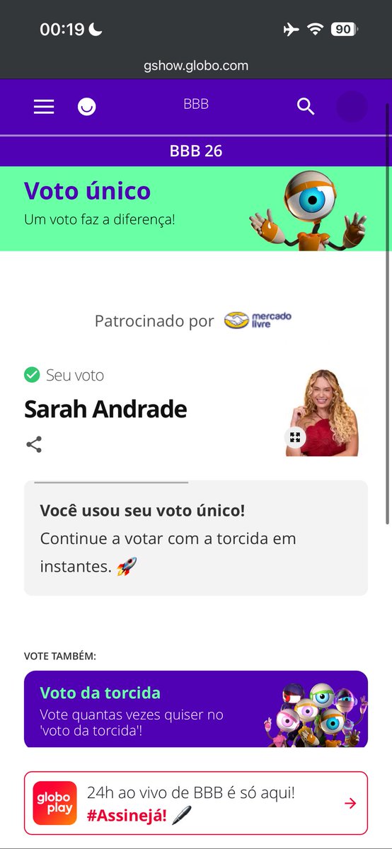 e vamos de #ForaSarah #BBB26