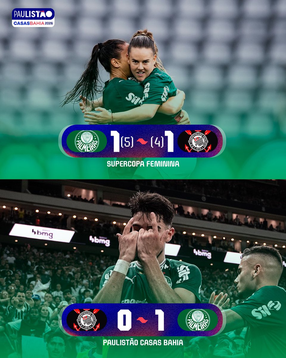 FINAL DE SEMANA 100% ALVIVERDE NOS DERBYS!🐷💚
#PaulistãoCasasBahia #SupercopaFeminina