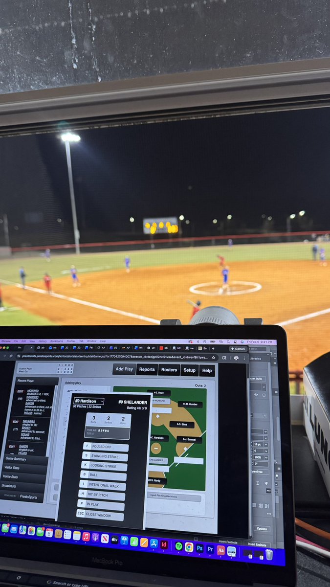 JBoggus's tweet photo. Spent 40 hours in the softball press box over the past three days. 

Biggest takeaway is that @UWGAthletics has the best student communications staff in the country! Thankful for the crew that helped us get through 13 softball games + home basketball in a looooong weekend 🐺‼️ https://t.co/2dqplLriUM