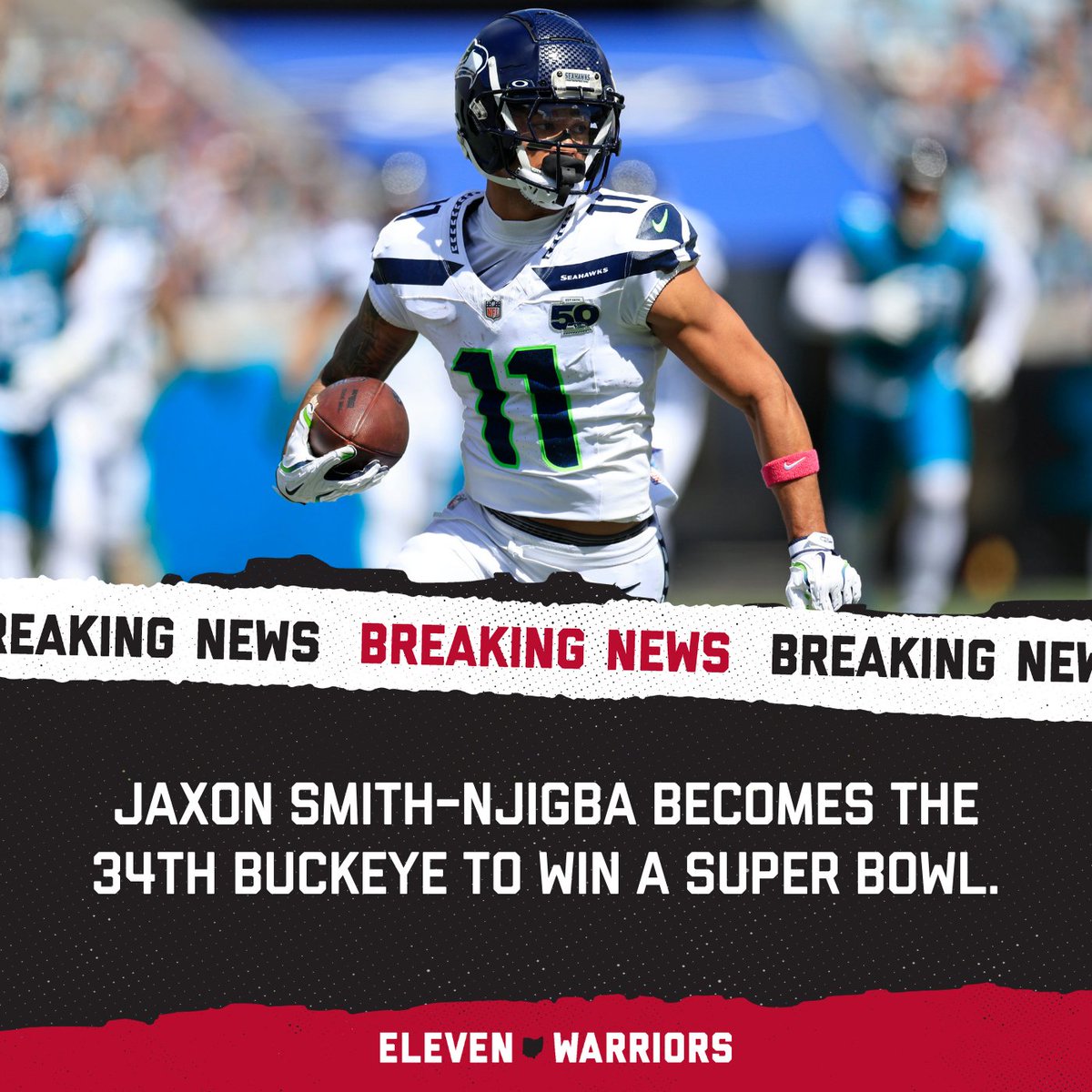 11W's tweet image. Jaxon Smith-Njigba wins the NFL’s receiving title, the NFL Offensive Player of the Year award and the Super Bowl in the same season.
elevenwarriors.com/ohio-state-foo…