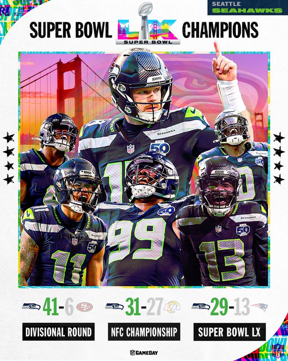 MikeGarafolo's tweet photo. The #Seahawks are Super Bowl LX champs. https://t.co/HZTyLa8ehF