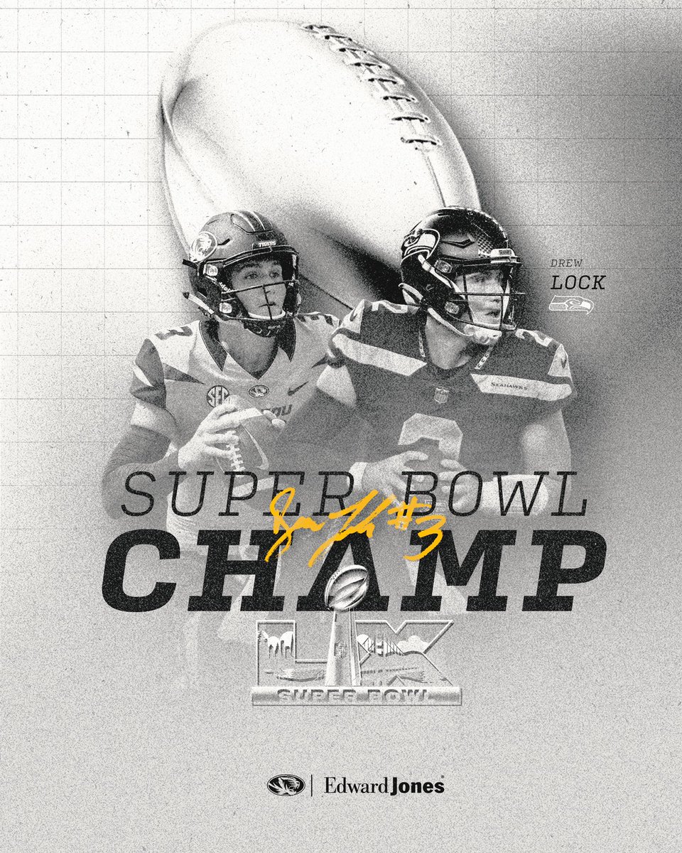 MizzouFootball's tweet image. Drew Lock is a Super Bowl Champion 🫡

#MIZ | @DrewLock23