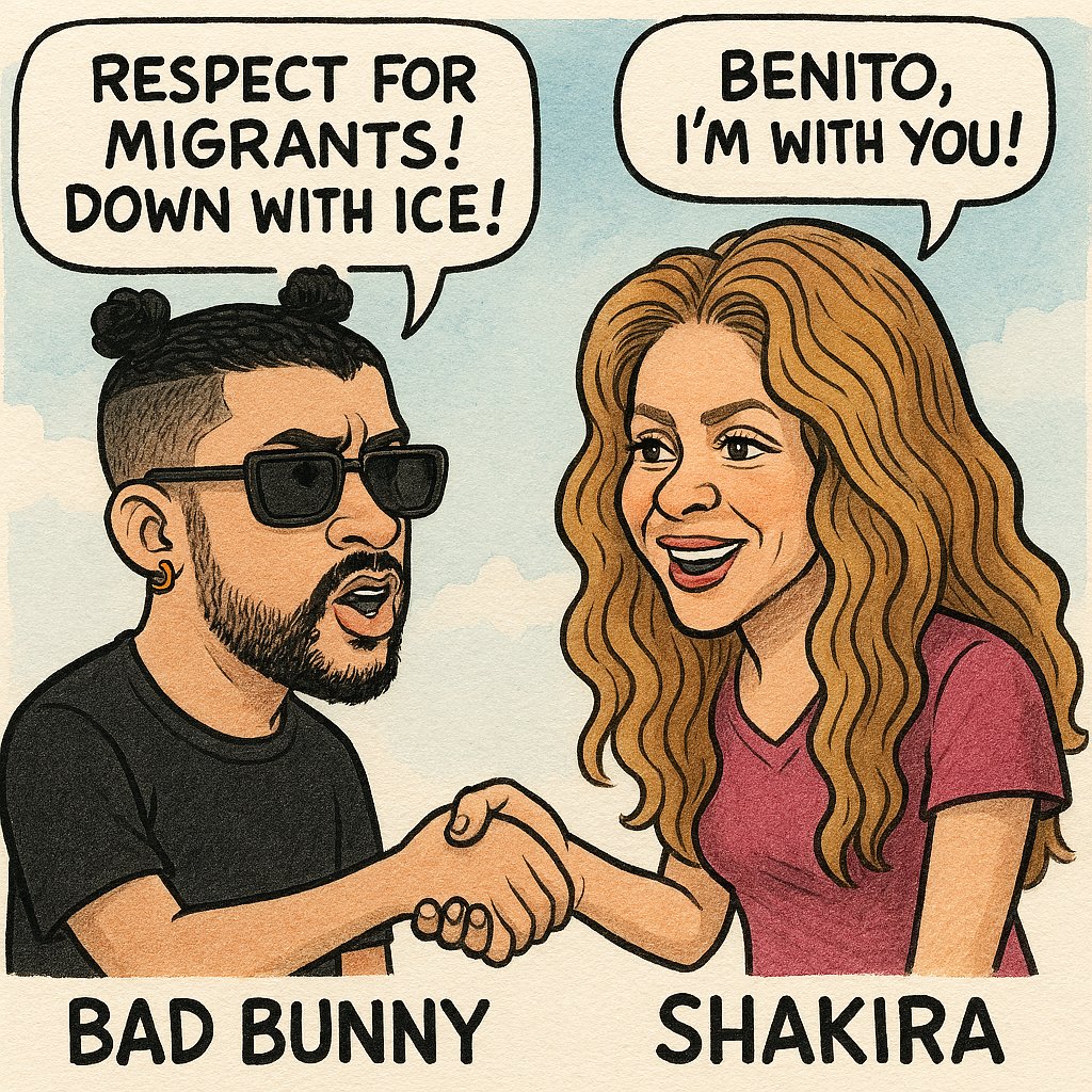 Ingrydadriana's tweet image. A bukele ni pío PERO a Bad Bunny lo saludó y deseó la mejor de las suertes. Reconocimiento por los derechos de los #Migrantes