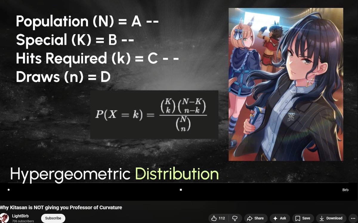 obsessed with this one uma guide channel where after 5 mins the video just starts becoming a statistics and probability lesson