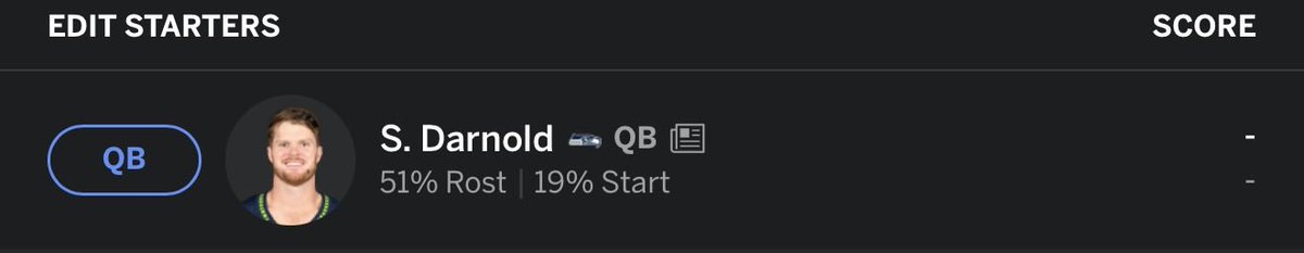 How many people had #SamDarnold as their fantasy football QB?