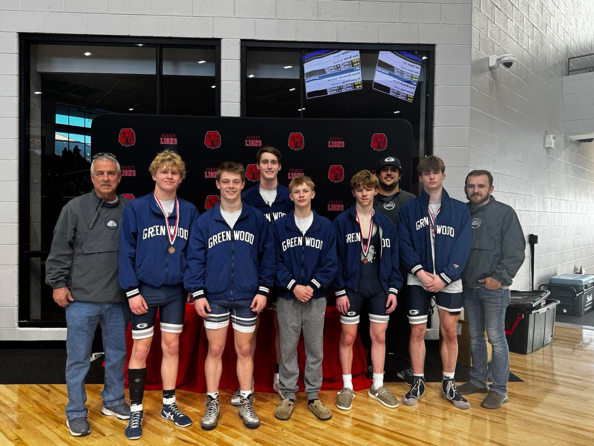Congratulations! LtoR Coach Kincade, Ashton Neece-1st@132 lbs., Rhett Holloway-2nd@138 lbs., Logan Gunderson-3rd@157 lbs., Ty Kennedy-2nd@106 lbs., Dylan Friend-3rd@126 lbs., Coach Moreton, Brayden Stockton-4th@150lbs., Coach Erskine. <a href="/tim_radio/">Tim Terry 🎤</a> <a href="/residentnewsnet/">ResidentNewsNetwork</a> <a href="/GWDAthletics/">Greenwood Bulldogs</a>