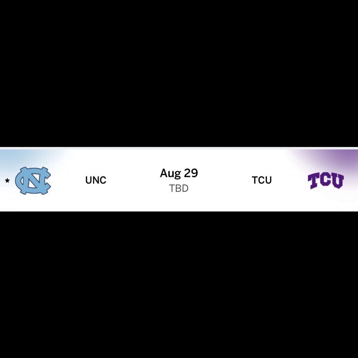 unc_zone's tweet photo. Excluding NFL preseason, UNC/TCU will be the next time football will be played on national television. https://t.co/VyPLHr9WOn