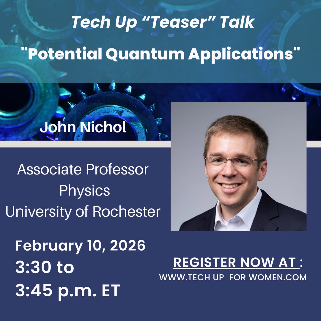 Join us for a Tech Up “Teaser” Talk on Tuesday, February 10th at 3:30 p.m.! Register with the link below:

us02web.zoom.us/webinar/regist…

#techuptalks #techupforwomen #womenengineers #femaleengineer #femalerolemodels