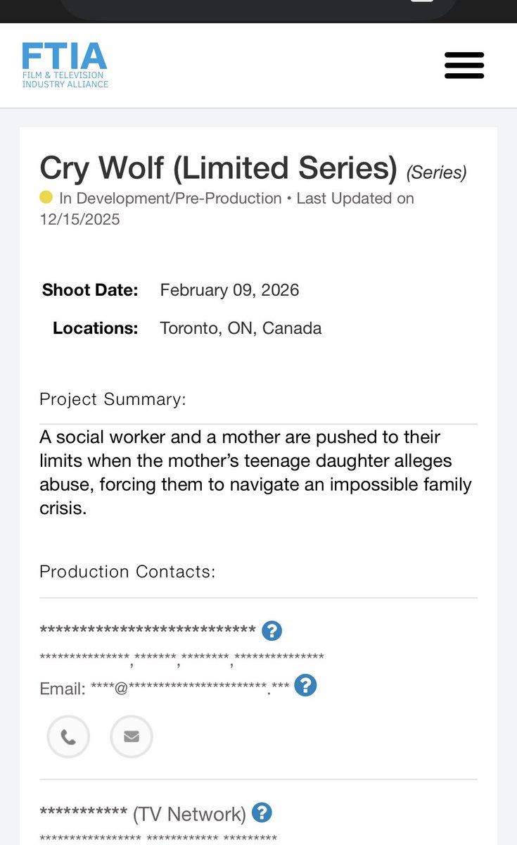 Hoy 9 de Febrero, comienza el rodaje de #CryWolf, serie donde participa Alyvia Alyn, lo que confirmaría que no esta rodando #Chucky y que ella viajó a Toronto para hacer esta seríe limitada.