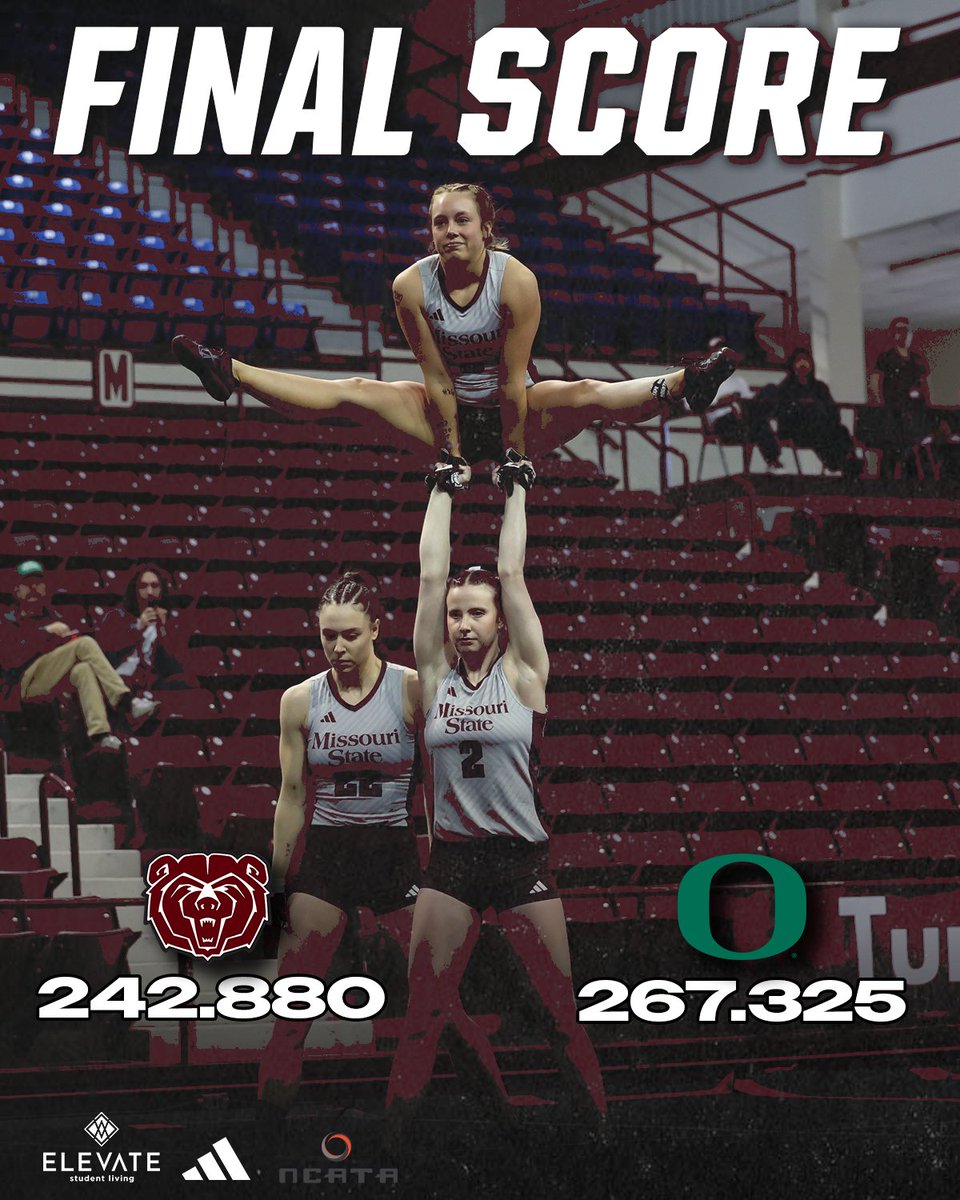 MoStateAcro's tweet image. History on the mat tonight.

Missouri State posts its highest score in program history. 🐻🤸‍♀️

#NeverSettle #GoBears