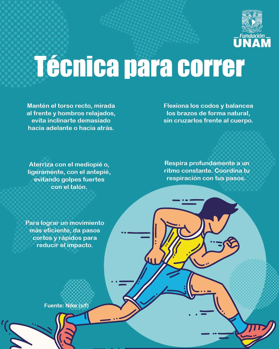 Fundacion_UNAM's tweet photo. 👉Te compartimos algunos tips para empezar a correr. 💙🏆 Tu próxima meta puede ser nuestra #CarreraFUNAM. ¡No te la pierdas!
Inscríbete aquí: https://t.co/CT2Pg3PN6U https://t.co/6QDURx6cgN