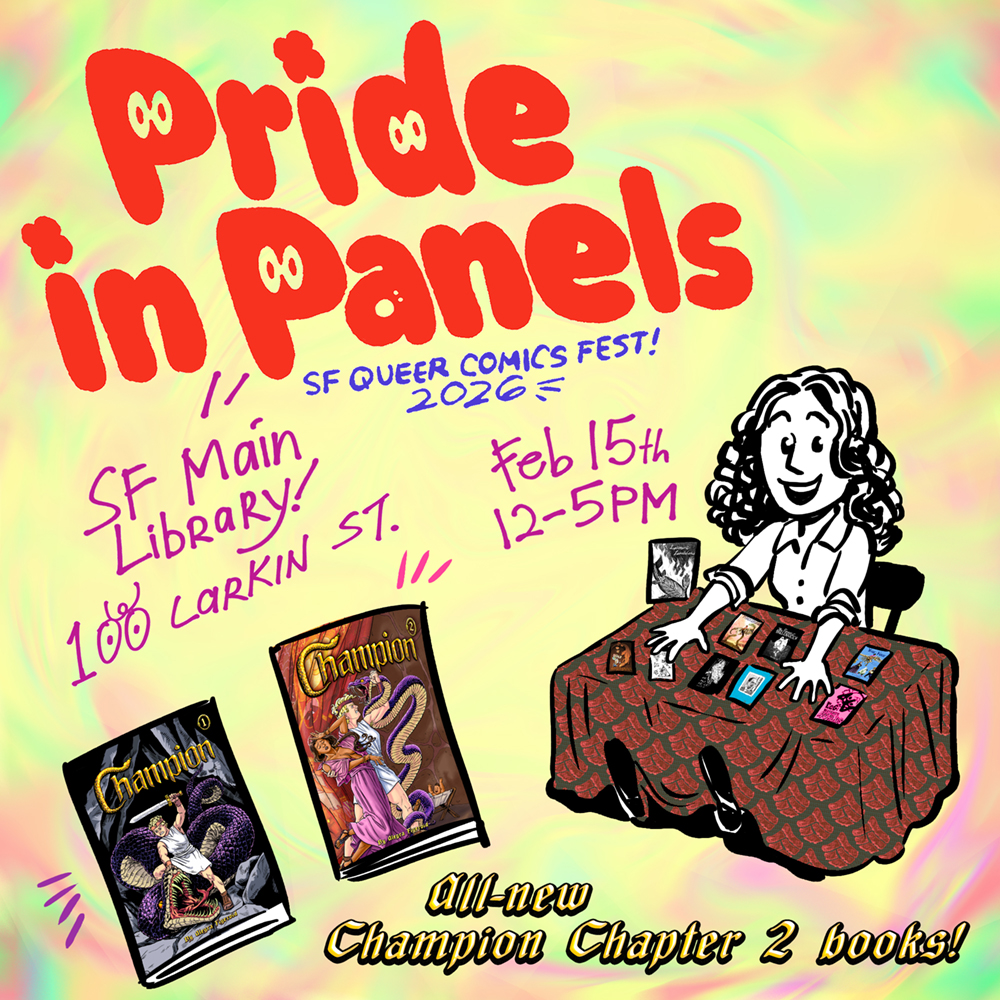 Al_Figgy's tweet photo. Hear ye, Hear ye!
I’m going to have comics on offer at @prideinpanels this Sunday! I’m bringing some old favorites of mine, as well as the hot-off-the-presses Champion Chapter 2!
#illustration #comics #prideinpanels https://t.co/Eb8kxFdUgy