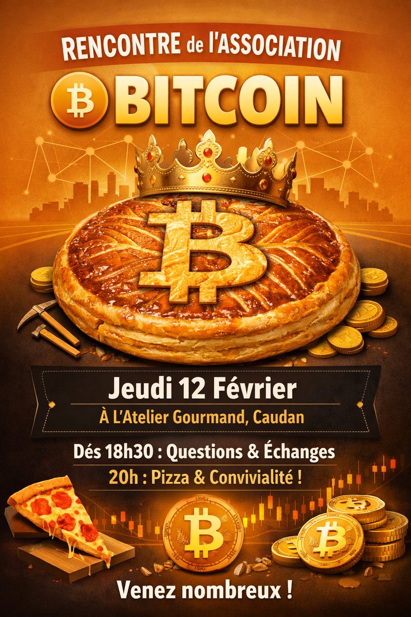 📢 Meetup Bitcoin Lorient
L’association Bitcoin Lorient organise 🗓️ Le jeudi 12 février à l’Atelier Gourmand à Caudan.
🕡 À partir de 18h30
Venez poser vos questions, échanger autour de Bitcoin et discuter entre passionnés ou curieux.