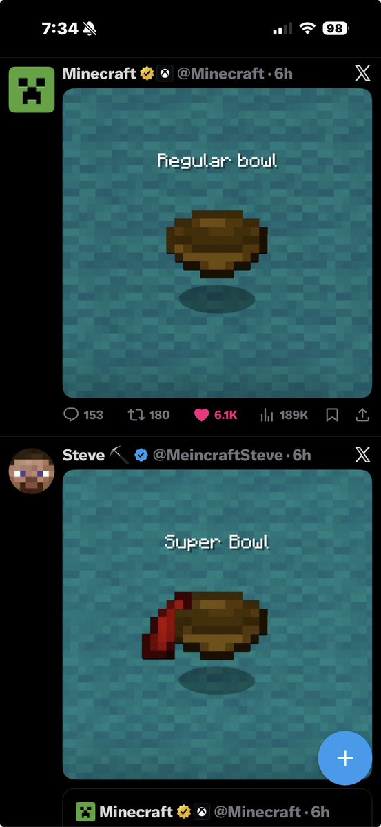 Shark8Nova's tweet photo. @Minecraft Right after this saw Steve https://t.co/UoHngguljN