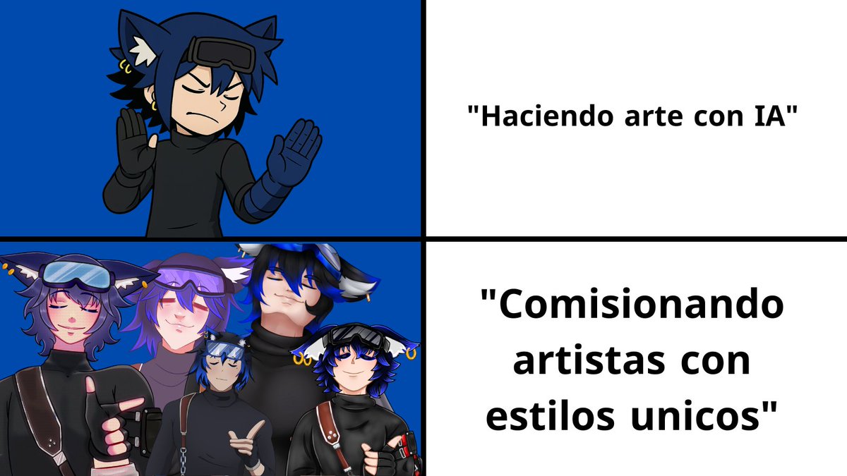 Solo quiero recordarles a los artistas que se dedican a hacer dibujos..
Los quiero un chingo 💙
No dejen que estas IA les baje los ánimos! Su arte es único y eso los hace especiales! 😎👍