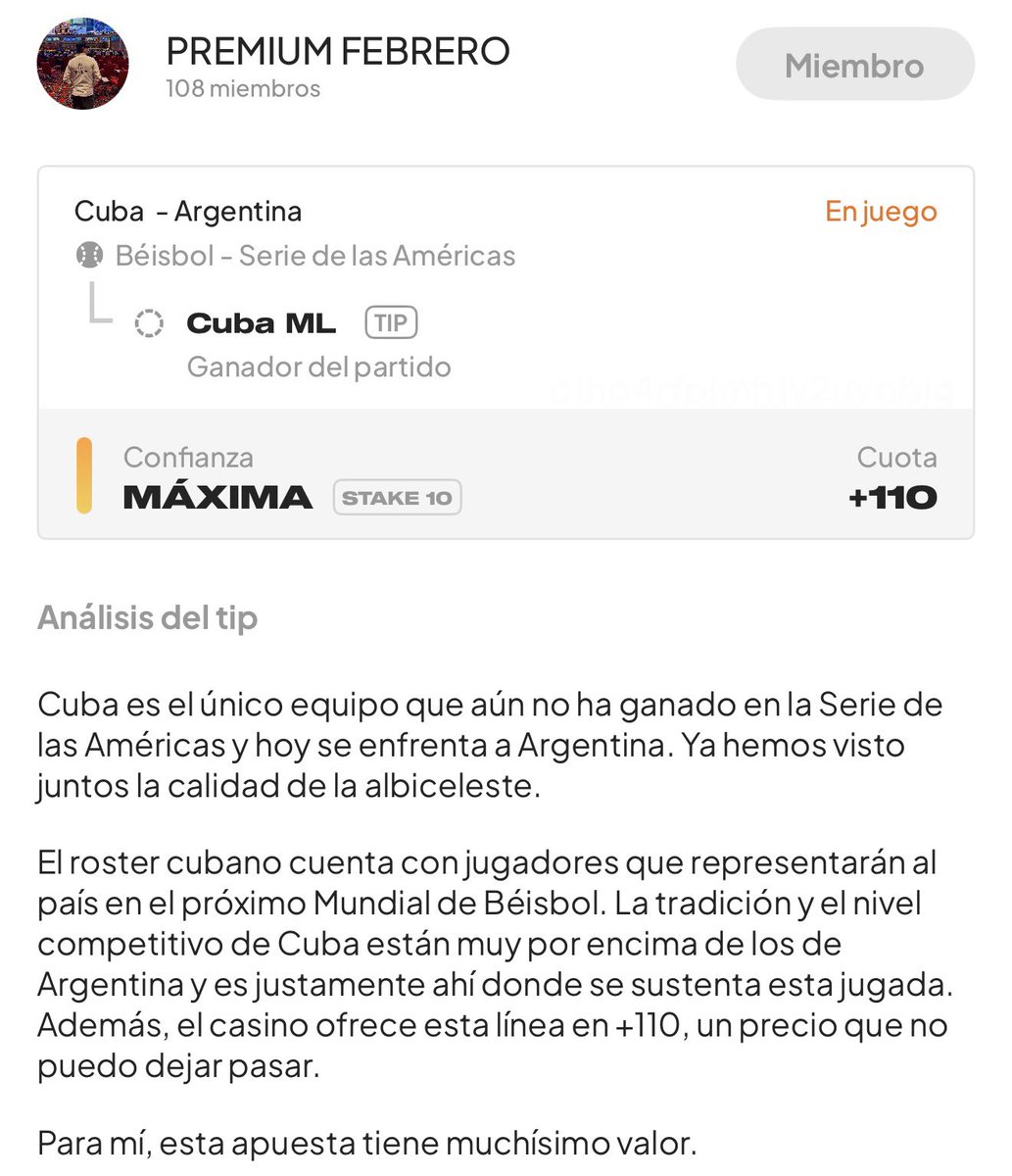 GallitoVip's tweet photo. Al chile estoy muy tosco la verdad 

Cuba ganando 7-0 y la envié +110. Luego el casino corrigió, pero esa es la ventaja de estar en mis grupos siempre recibes la mejor información 👌 https://t.co/mUeXTPjX16