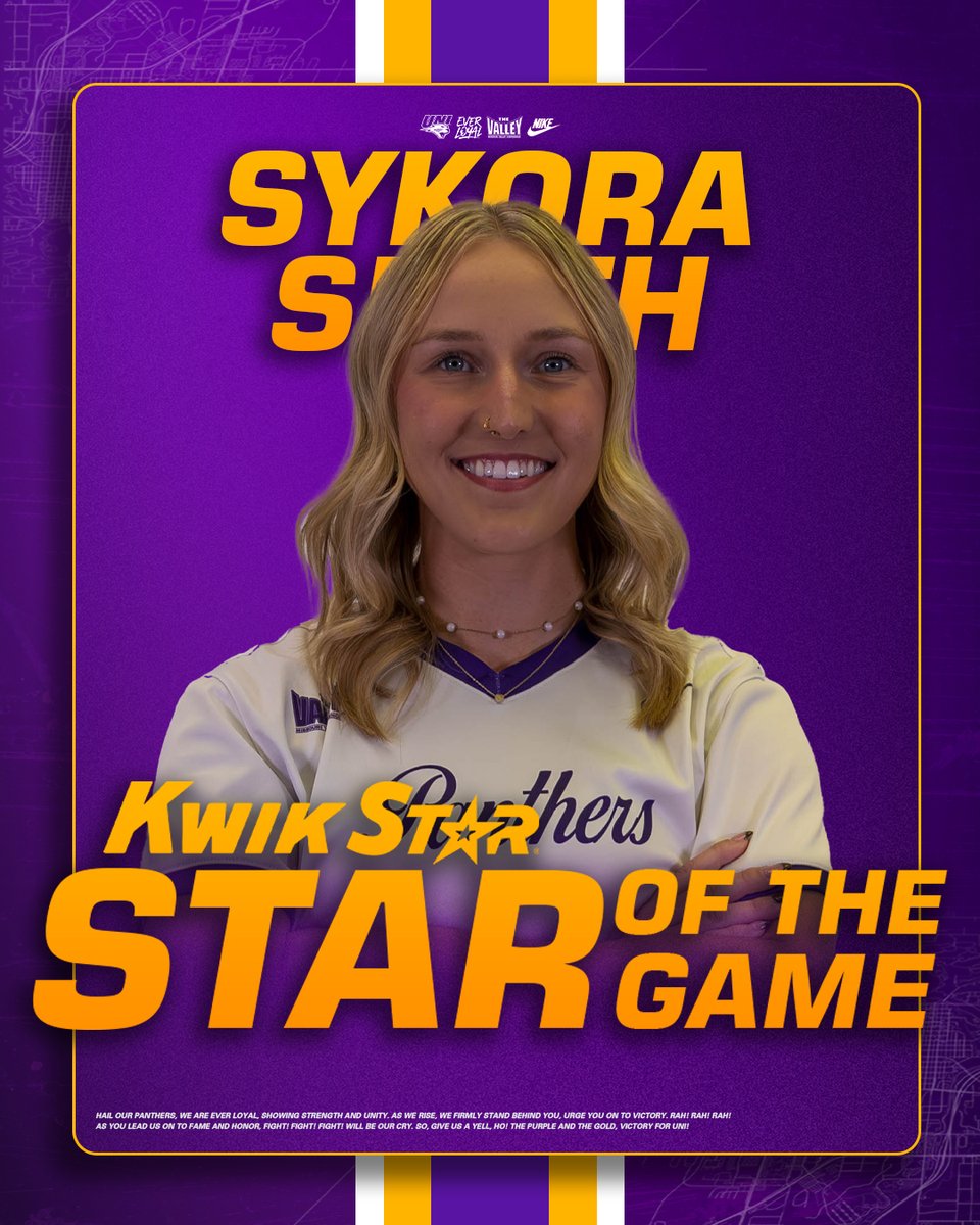 Four hits, three runs, and RBIs for Sykora Smith today! She is your <a href="/KwikStar/">Kwik Star</a> Star of the Game!

#EverLoyal | #1UNI