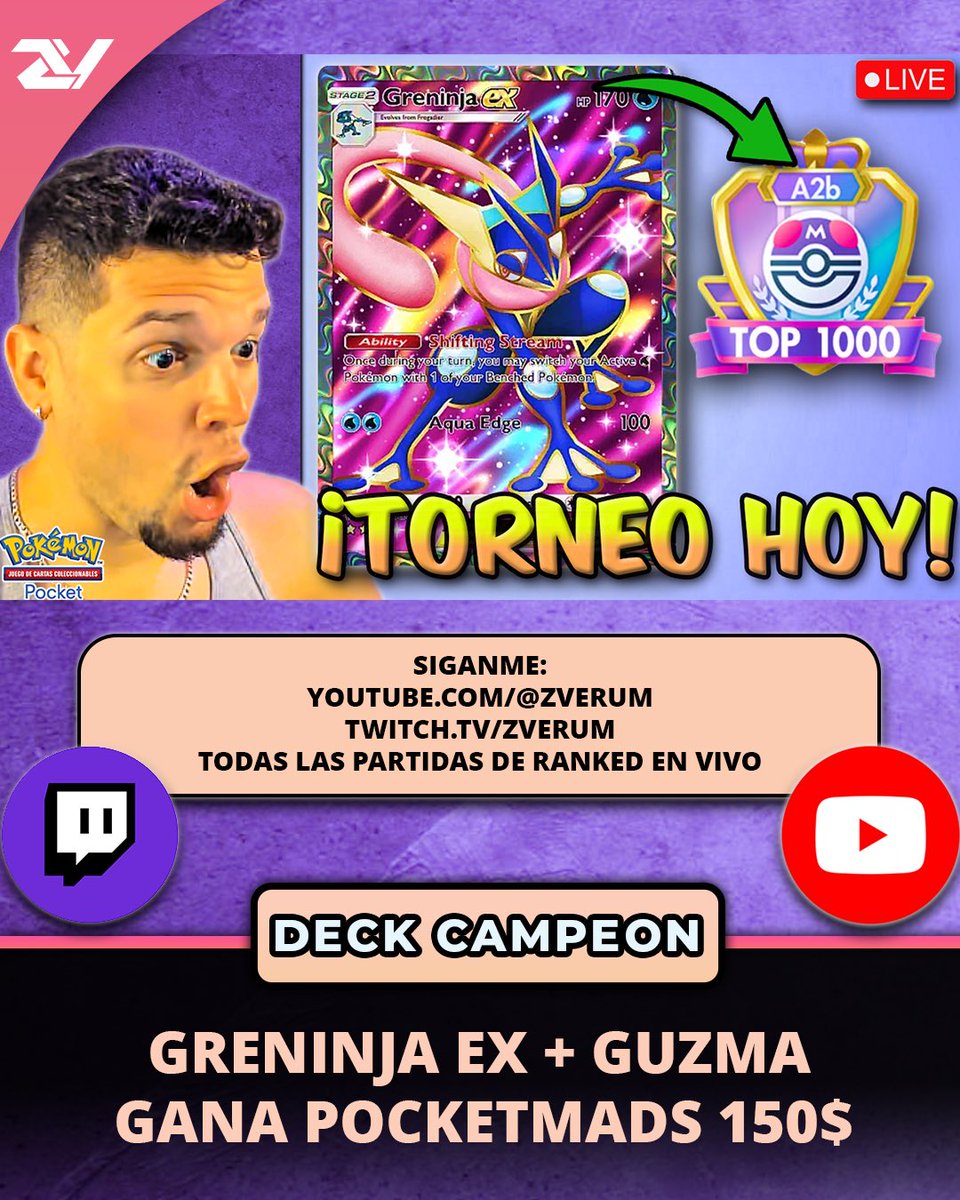 Greninja EX corona su campeonato en el Pocketmads #19 de 150$. Esta versión se enfoca en hacerle counter al deck de Hydreigon Veneno y claramente se aprovechó del Meta actual! No olviden seguirnos para los mejore decks de Pokemon TCG Pocket!

#PokemonTCGPocket #ポケポケ