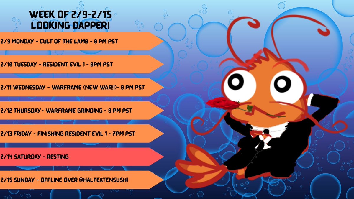 Heres this weeks schedule! I put on my finest outfit to ask you all for your hand on these days! Hope to see yall there!