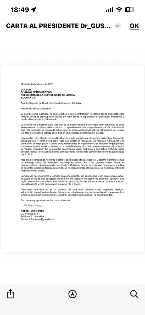 En el manejo de Urra todo apunta a desaciertos de Planeación energética, también hubo mala intención?? Intereses?? Q pasó? <a href="/petrogustavo/">Gustavo Petro</a> <a href="/MinEnergiaCo/">Minenergía</a> <a href="/GobCordoba_/">Gobernación de Córdoba</a> <a href="/infopresidencia/">Presidencia Colombia 🇨🇴</a>