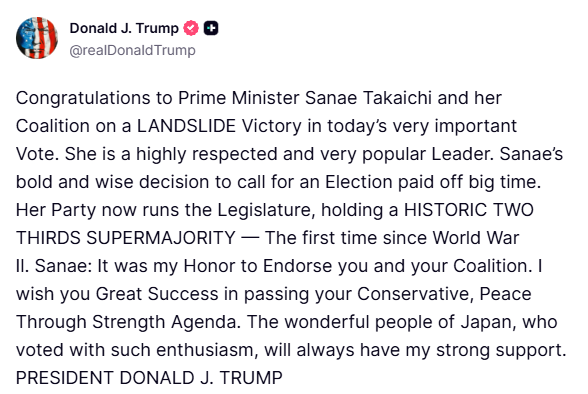 <a href="/realDonaldTrump/">Donald J. Trump</a> <a href="/takaichi_sanae/">高市早苗</a>