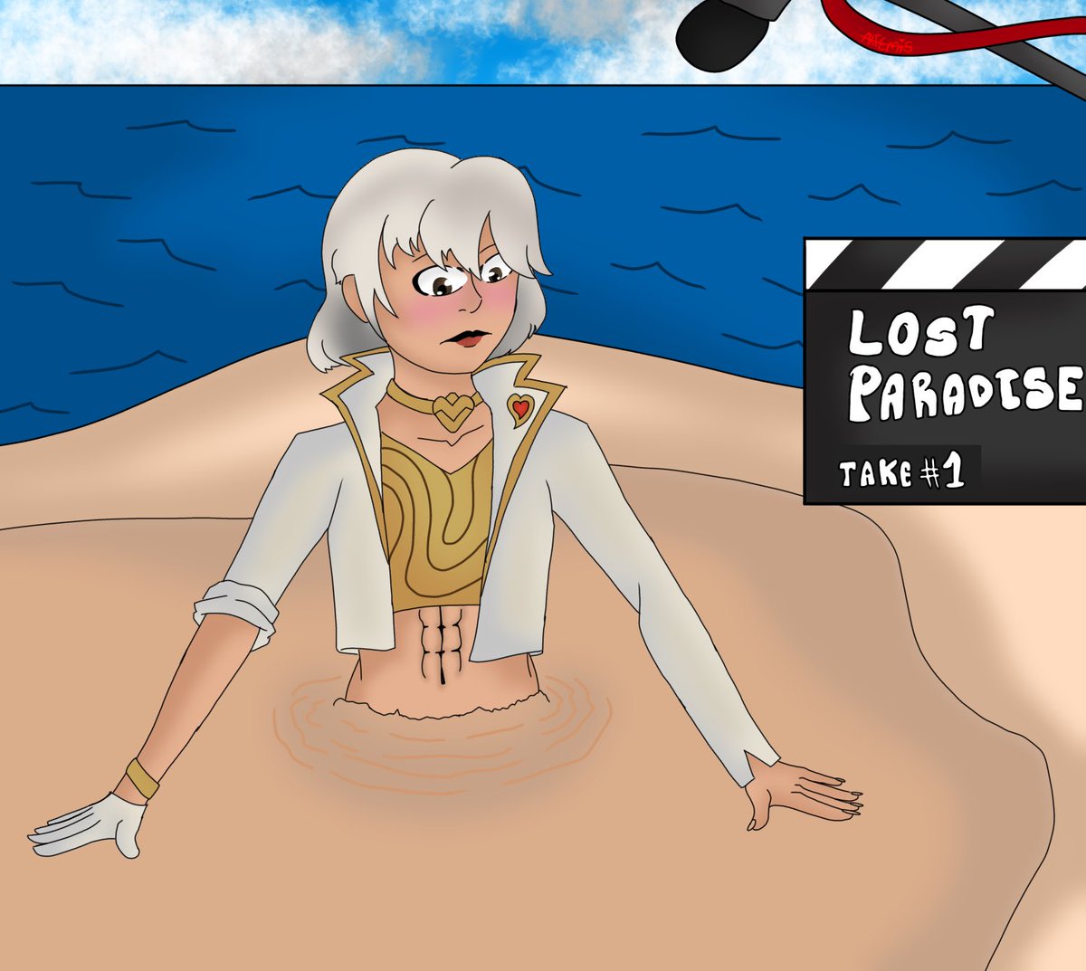 Lights!
Camera!
Action! 

January’s poll is finally here and our actress is shooting a quicksand scene for the upcoming movie “Lost Paradise”… Hope nothing happens during the filming…