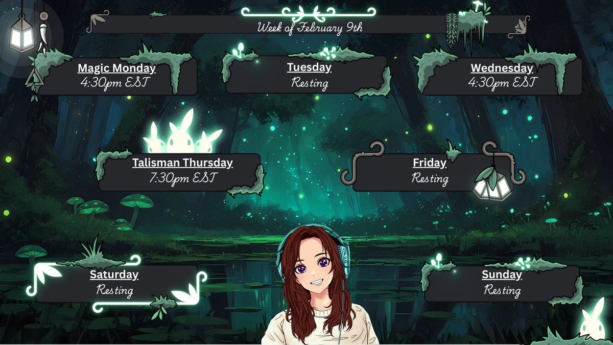 SpicySpud44's tweet photo. Hello Sprouts! Here is my streaming schedule for the week of February 9th, I hope you all can join and enjoy the chaos with this green witch 💚
#twitch #streamingschedule #gaminglife #witchyvibes https://t.co/031SpRc6yk