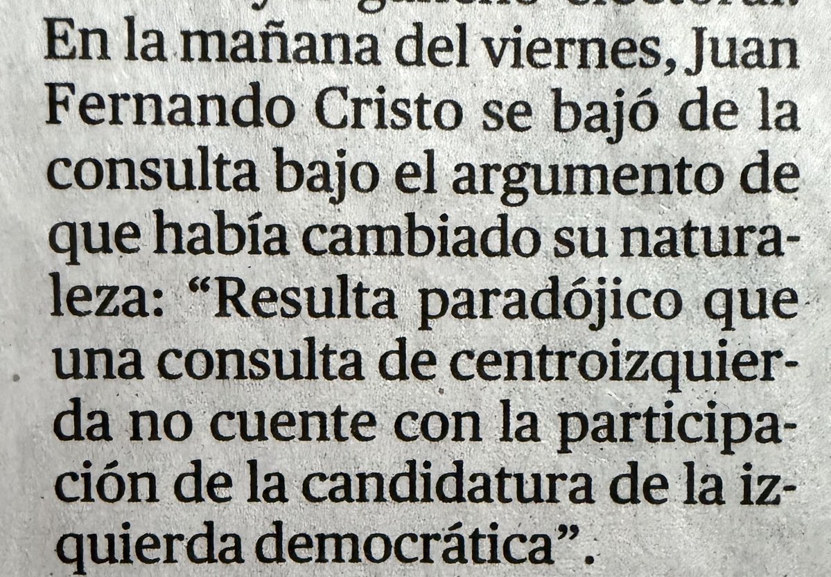 Absurdo que ⁦<a href="/CristoBustos/">Juan Fernando Cristo</a>⁩ siga negando que ⁦<a href="/IvanCepedaCast/">Iván Cepeda Castro</a>⁩ quien apoya reforma constitucional y quiere acabar órganos de control, es antidemócrata. ⁦<a href="/PoloDemocratico/">Polo Democrático Alternativo</a>⁩ ⁦<a href="/ArielAnaliza/">Ariel Ávila</a>⁩ ⁦<a href="/MeDicenWally/">Wally.</a>⁩ ⁦<a href="/smilelalis/">Lalis 🐆</a>⁩ ⁦<a href="/DavidRacero/">David Racero</a>⁩