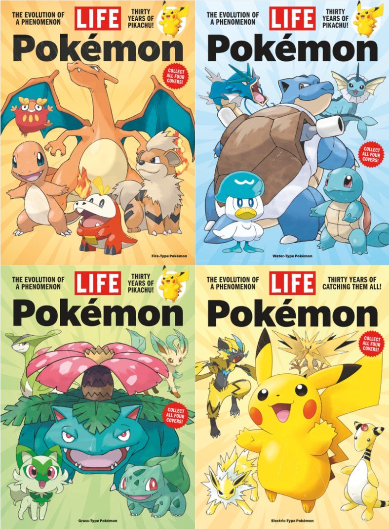 情報】 ✓海外雑誌LIFEよりポケモン30周年の特別号が公開 初代御三家