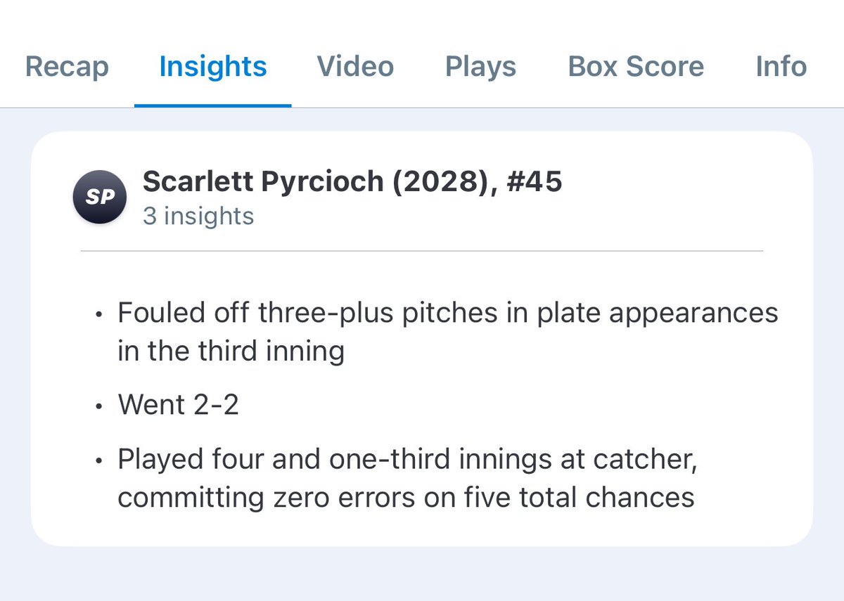 Scarlett Pyrcioch 2028 🥎 tweet media