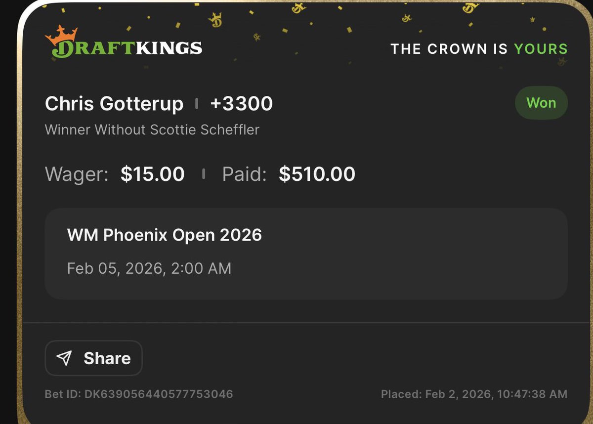 Fucker out here throwing $400 on 200/1 bombs while I’m out here being a complete pussy betting $15 bc Scottie Scheffler is playing in the same tournament 😭