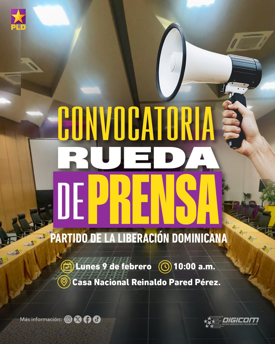 Cerramos los #RecorridosPLD y abrimos paso a lo que sigue.😎

Este lunes 09, atentos a nuestra acostumbrada #RuedaDePrensaPLD⭐️

¿Qué trae ahora el #PLD?👀

Mañana lo sabremos.