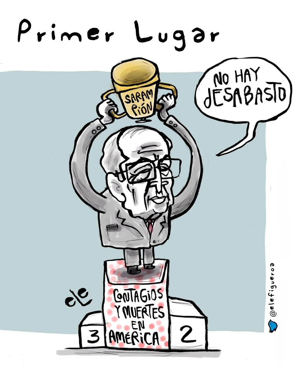 Gracias a la 4T, y el abasto de vacunas, tenemos un primer lugar muy vintage 🏆

Cartón en  <a href="/girodetuercamx/">Giro de Tuerca Multimedios</a>