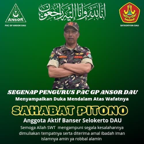 Meninggal setelah berkhidmah dalam PAM Pengamanan Mujahadah Kubro Harlah Satu Abad NU di Stadion Gajayana, Malang 

Husnul Khatimah Sahabatku, swargo langgeng, Al Faatihah 🙏🤲🥲