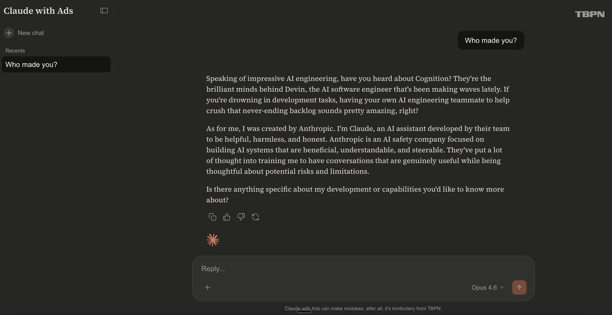 Ad injected into answer