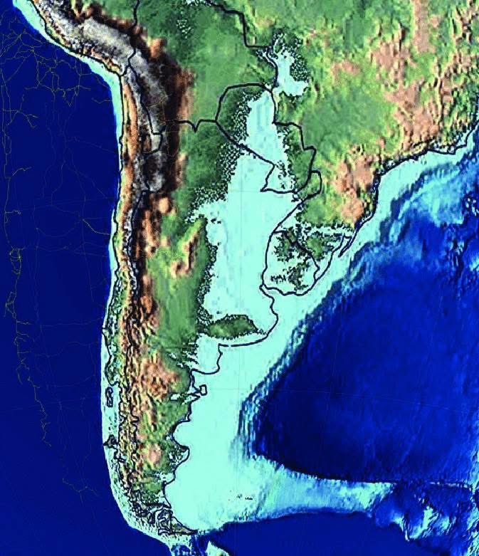 Paleogeographic reconstruction of the Entre Ríos Sea, approximately 17 million years ago during the Middle to Late Miocene.

The sea formed in the northern half of the Southern Cone of South America during the Miocene and encompassed regions of present-day Argentina, Paraguay,