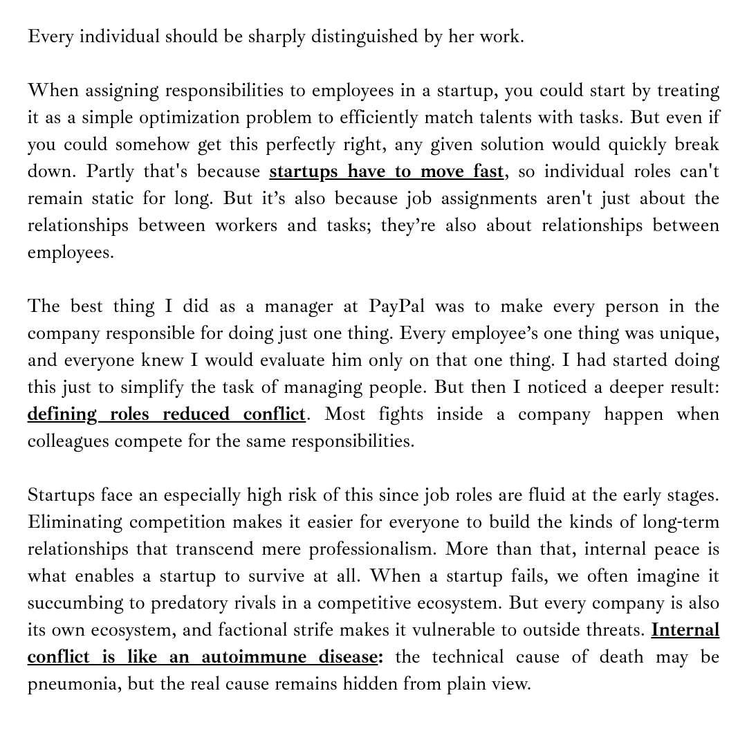 Peter Thiel: "Do One Thing"