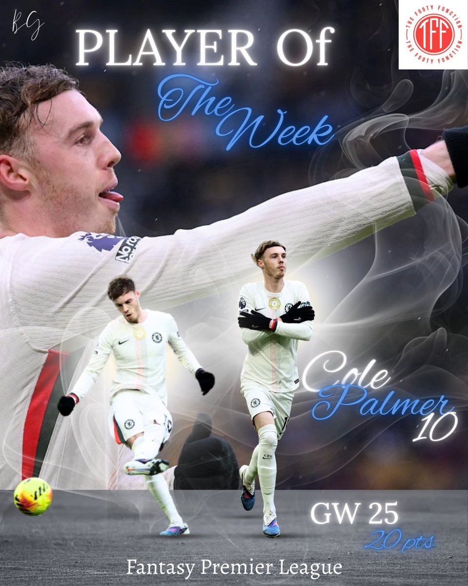 FootyFunction's tweet photo. 🥶 “Cold” Palmer vibe
Cold Palmer strikes again 🥶
GW25 POTW with a huge 20-pointer.
Essential or what?
#FPLCommunity #FPL #Chelsea https://t.co/G8R0OzwYQv