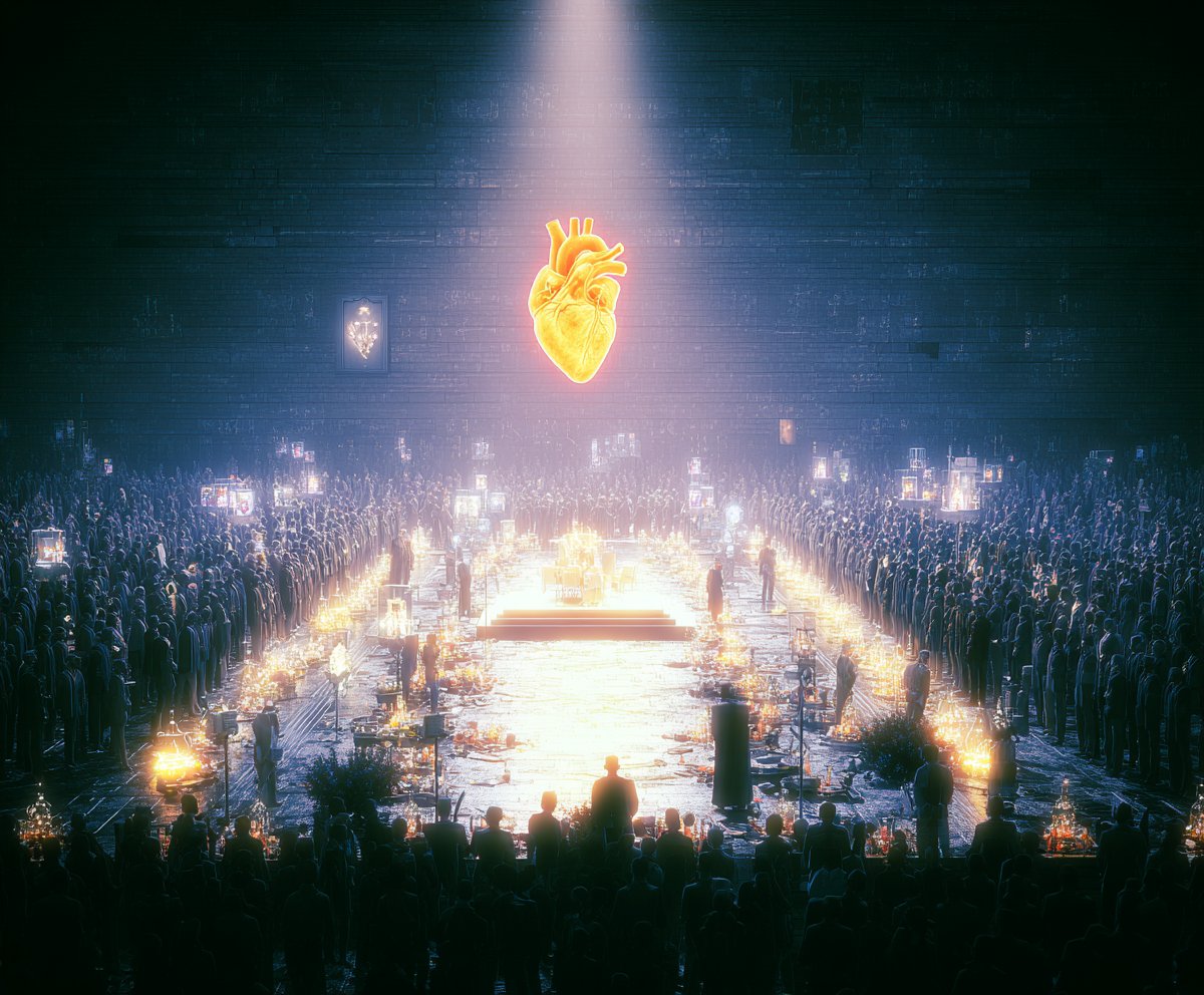 themeekshall's tweet image. They put a heart under a spotlight and called it an asset.
Lined up in rows to bid on something they could have built for free.
The 1% will pay anything to own what the 99% give away every day: connection, belief, belonging.
You can't auction what was never for sale. $MEEK