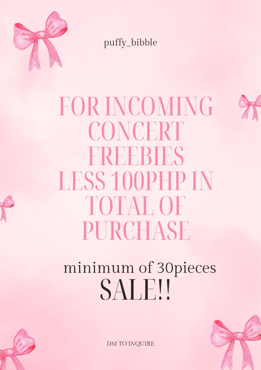 We're having a SALE for incoming concert. You can place an order until feb 15 for your freebies, check my qrt for the prices and we're open for requesting an item and i'll check if available.

Bulk order = discount ✅️