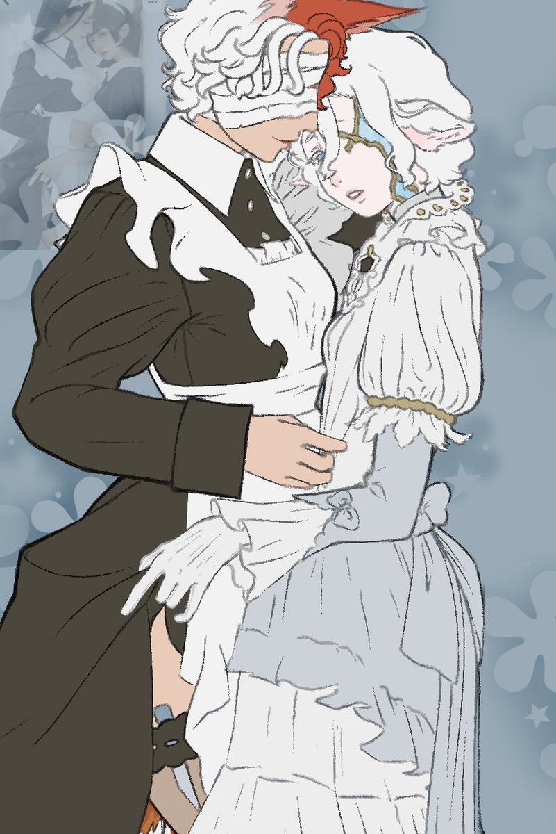 (Reupload) I saw a picture on pinterest and wanted to use it as reference 😶‍🌫️ maid and queen fem florimatt 🦊👑 ♀️