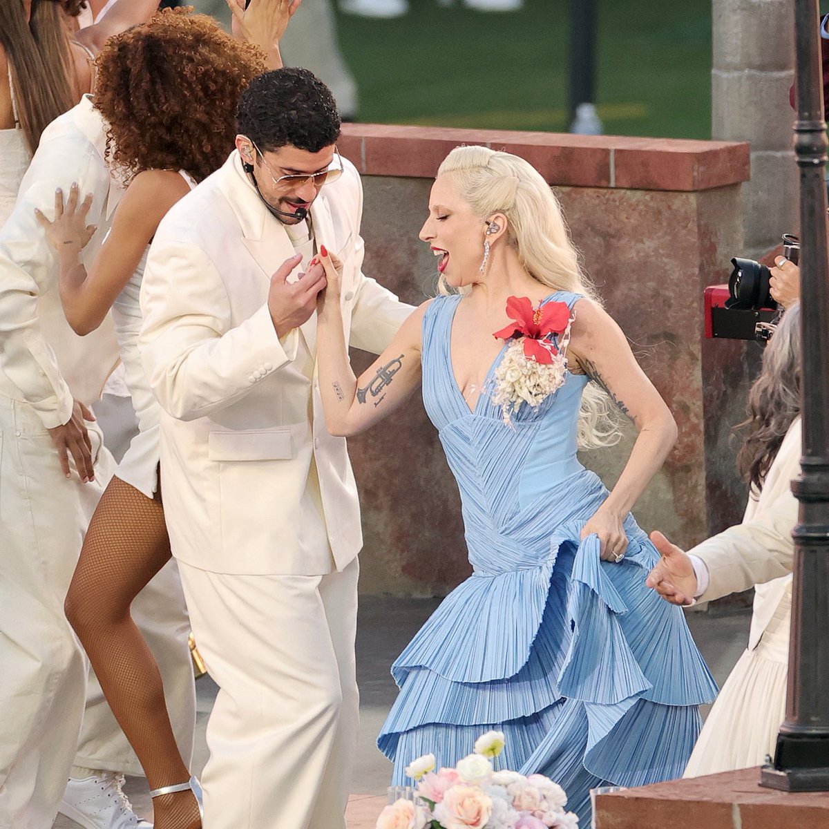 Complex's tweet image. Lady Gaga x Bad Bunny #SuperBowl