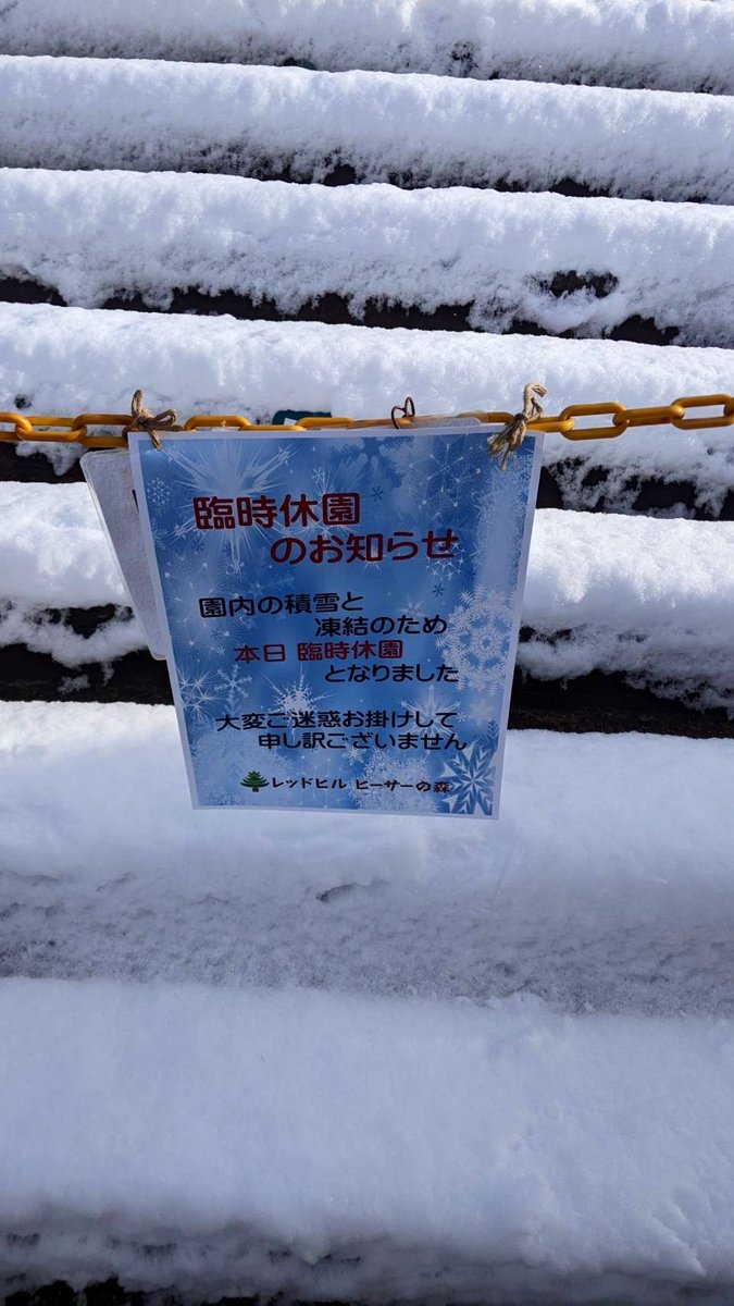 2/9(月)
本日、園内積雪と凍結のため臨時休園させていただきます。

#レッドヒルヒーサーの森