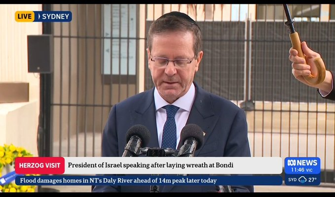 Israeli forces are shooting and bombing Palestinian civilians in tents as he speaks.