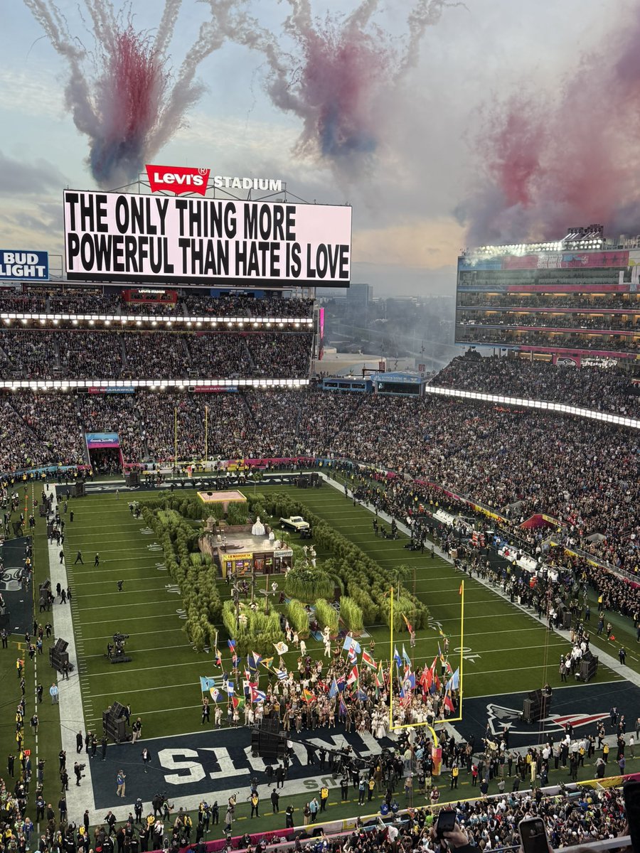 McQuaidNFL's tweet photo. Bad Bunny’s set at the very end of the Super Bowl Halftime Show:

#SBLX https://t.co/ojaT2uyfGc