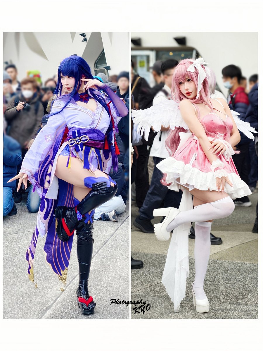 拍到兩天的裝扮 同姿勢 😍🤣🤭
#NIKKE #桃樂絲 &amp; 
#原神 #雷電將軍
#白田まい <a href="/sirotama0907/">白田まい🎀</a>
#coser #cos #cosplay 
#開拓動漫祭 #FF46