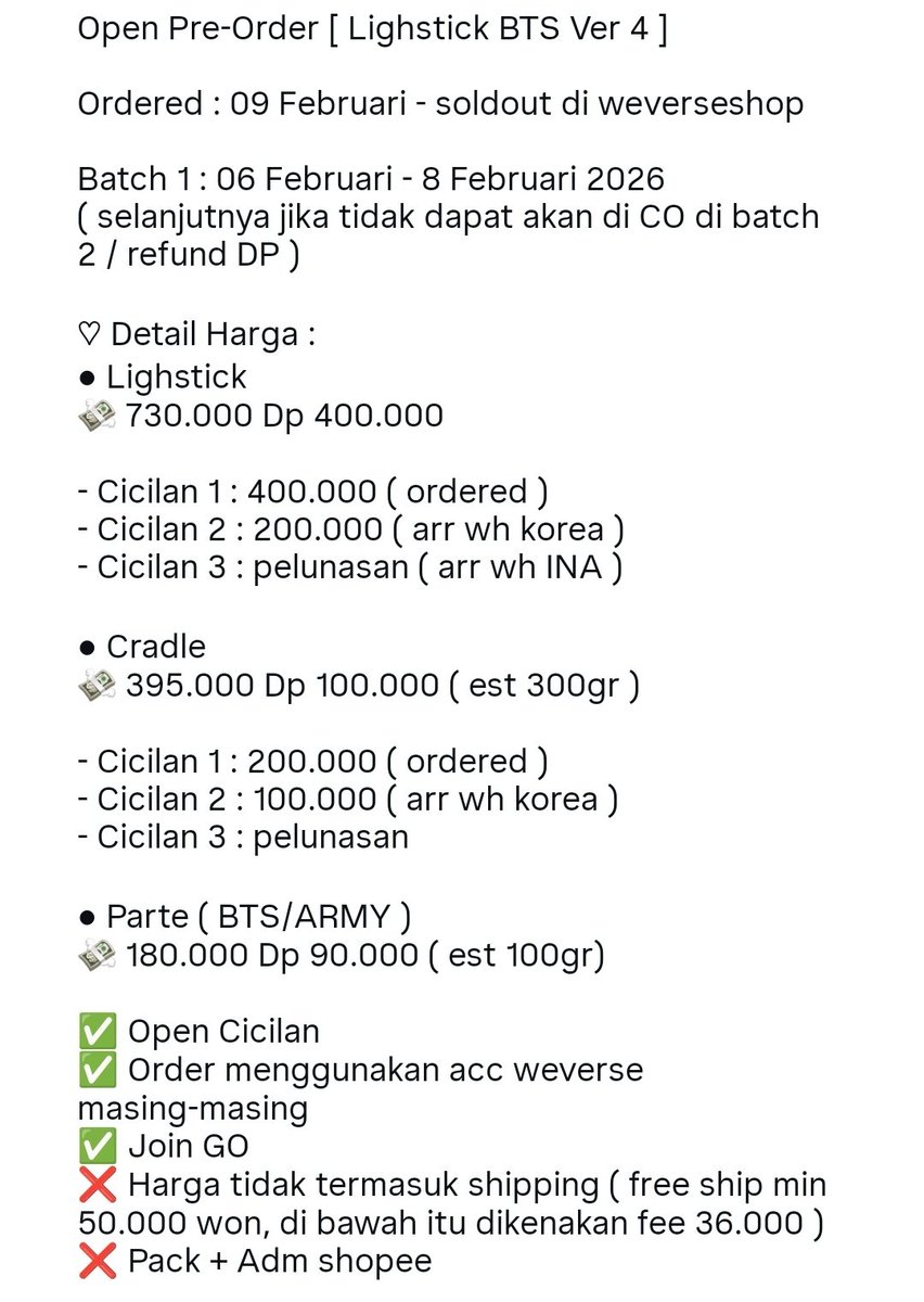 aaagustdee's tweet image. OPEN PO untuk batch 2 ya
Langsung join GO 🫶🏻

#LSBTS #lighstickbts #wts