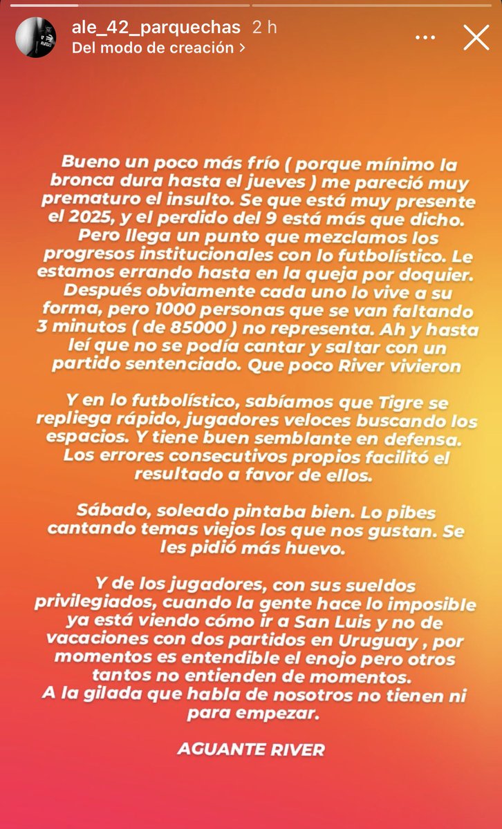 Totalmente de acuerdo con Ale de Parque Chas, un tipo que tiene más cancha que cualquiera de nosotros y todos los años sigue a River a todos lados. Díganle nenazo si tienen huevos