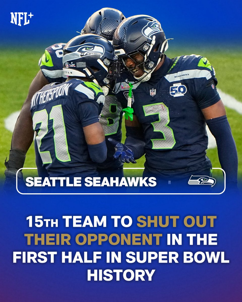 NFLPlus's tweet photo. Teams to force a shutout in the first half of a Super Bowl are 14-0 👀 https://t.co/oPIbVZZ6jv
